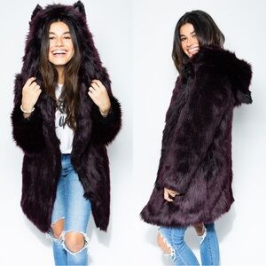 Spirithoods Sangria Wolf Faux Fur Coat | Size XS